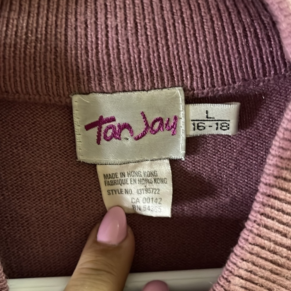 TanJay women’s short sleeve sweater rose pink, size large 16-18, soft and dressy - Picture 4 of 5